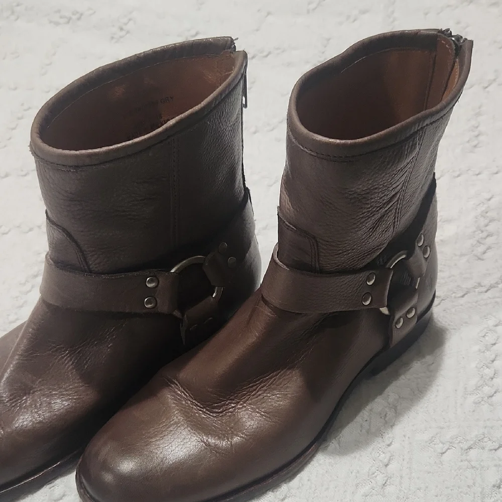 Frye Brown Leather Ankle Boots